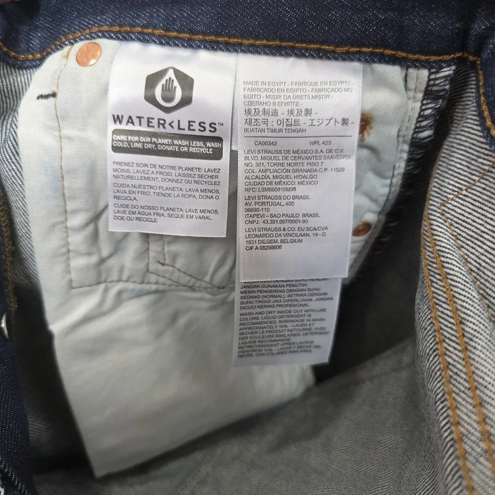 Levi's 501 Original Shrink-to-fit Men's Dark Wash Straight Leg Jeans